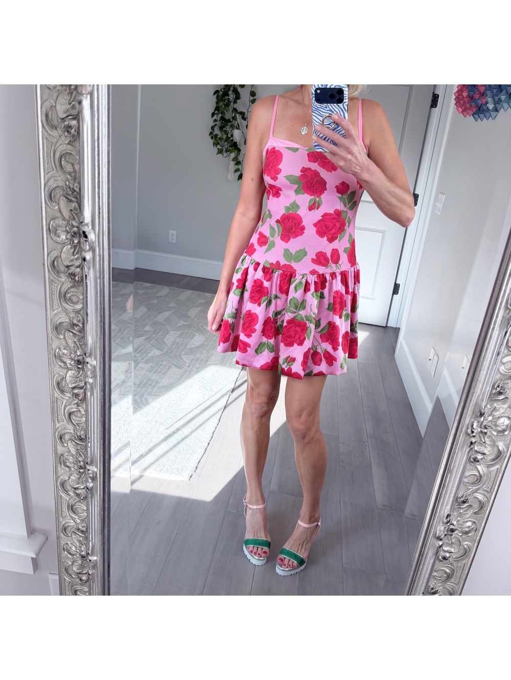 Show Me Your Mumu Pink Floral Mini Dress Size L